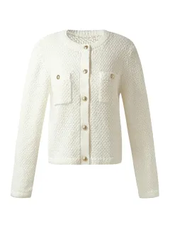 Openwork Long Sleeve Knitted Women Cardigan