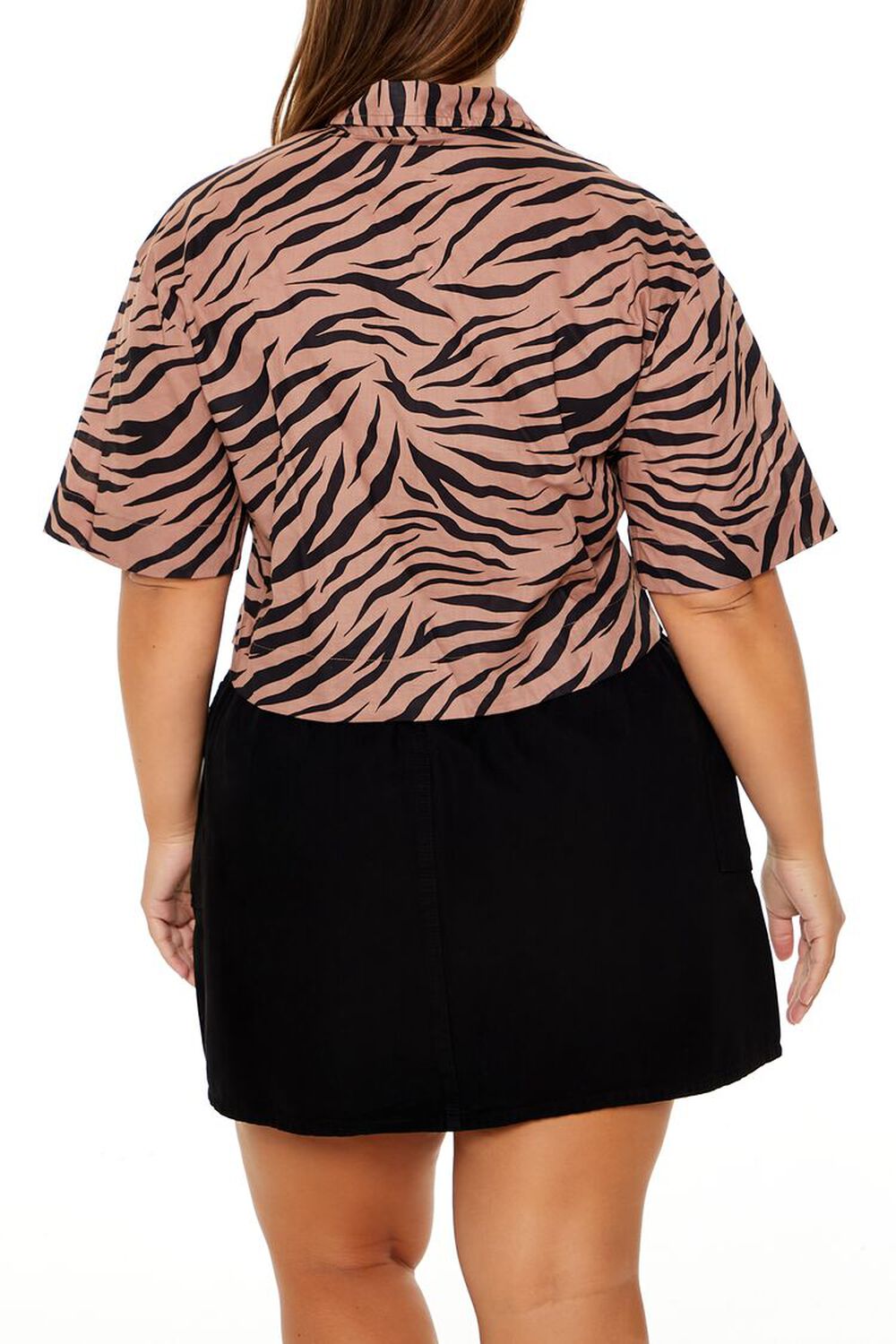 Plus Size Cropped Zebra Shirt