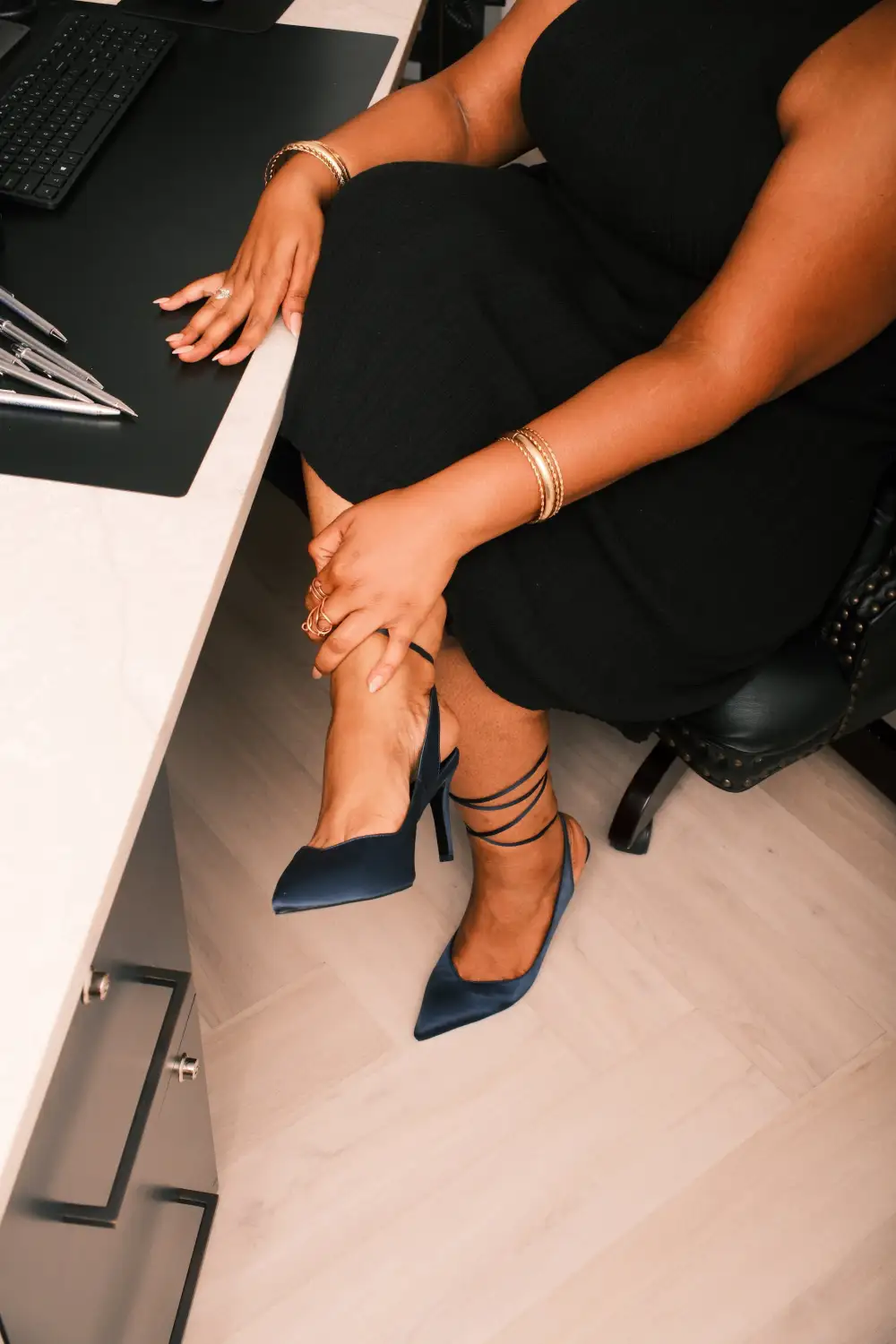 Satin Pointed Toe Stiletto Pumps