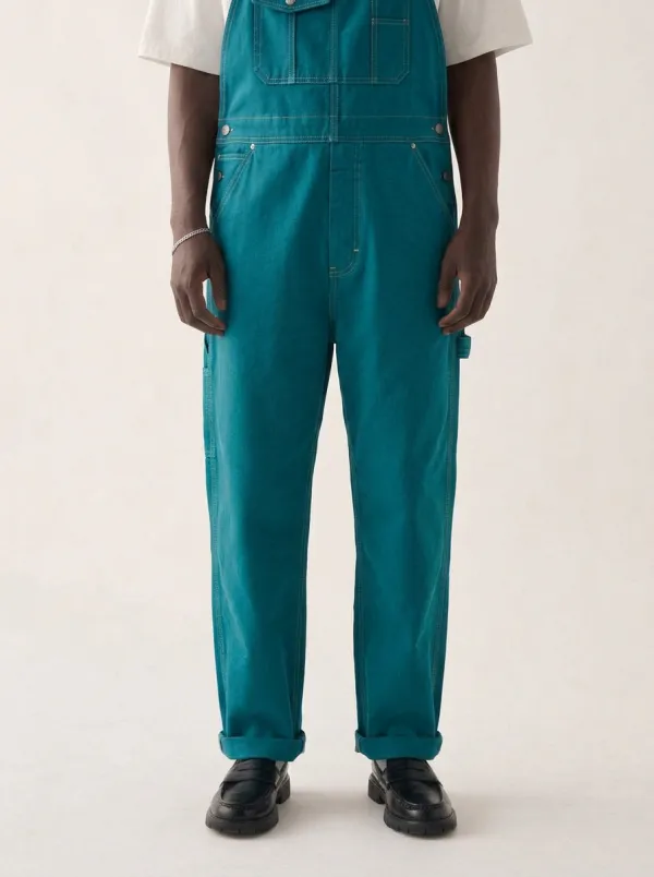 Men's Vintage Style Olive Green Cotton Canvas Overalls