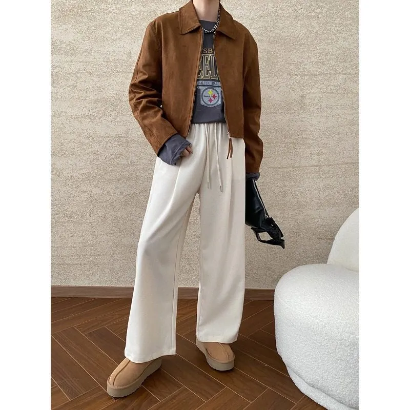 Suede Casual Outerwear Jacket