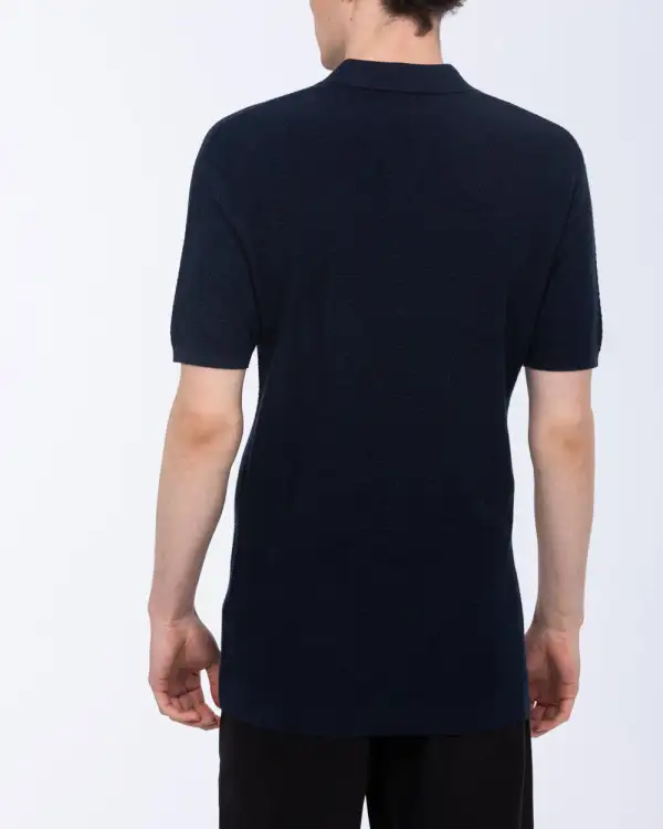 Timeless Textured Open Collar Polo Shirt