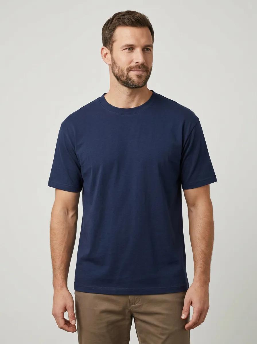 Smart-Casual Men's Cotton Crew Neck T-Shirt