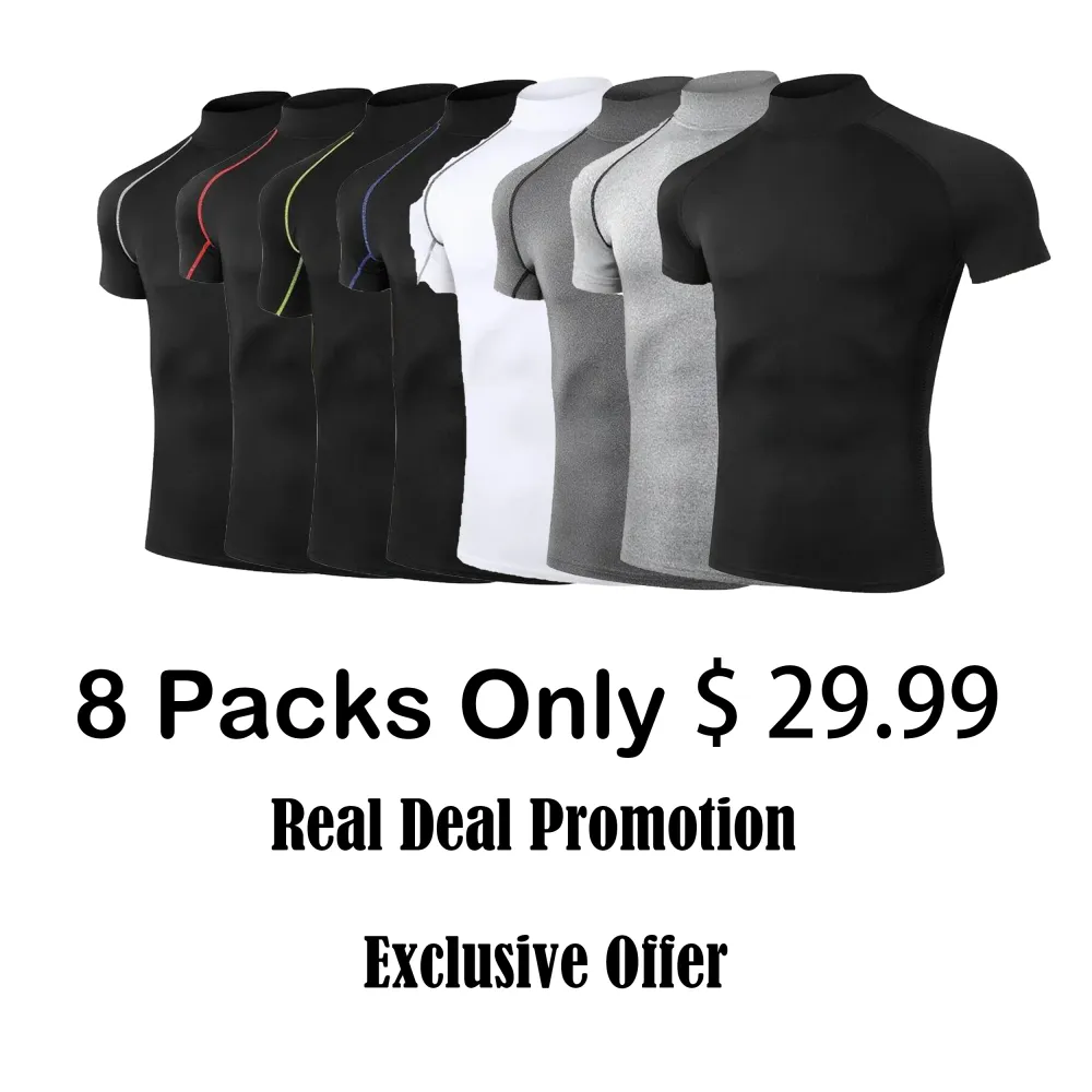 Men’s Compression T-Shirt – Short Sleeve, Quick Dry, Bodybuilding & Fitness Sportswear