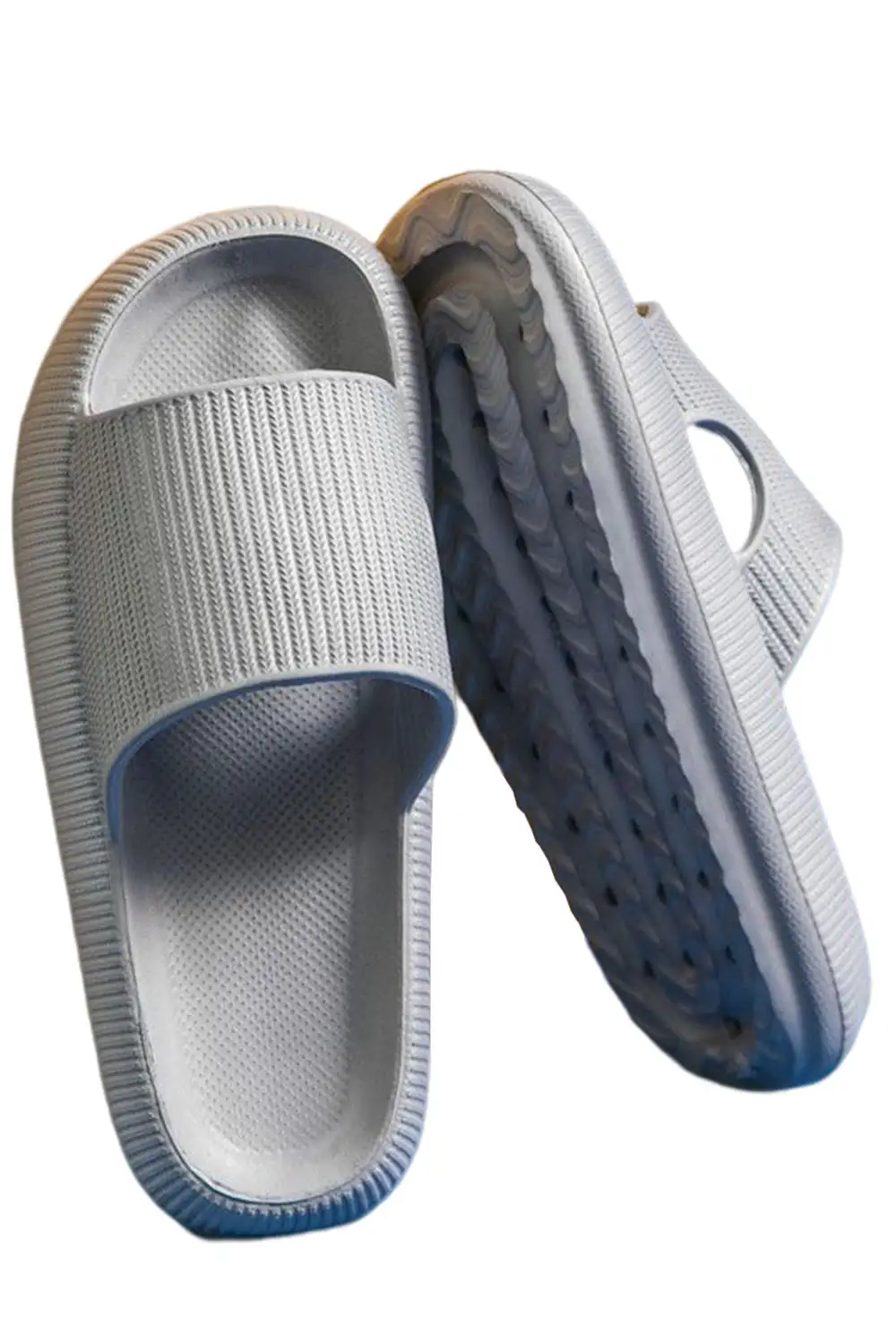 Hollow Out Thick Soled Slip On Slide Slippers