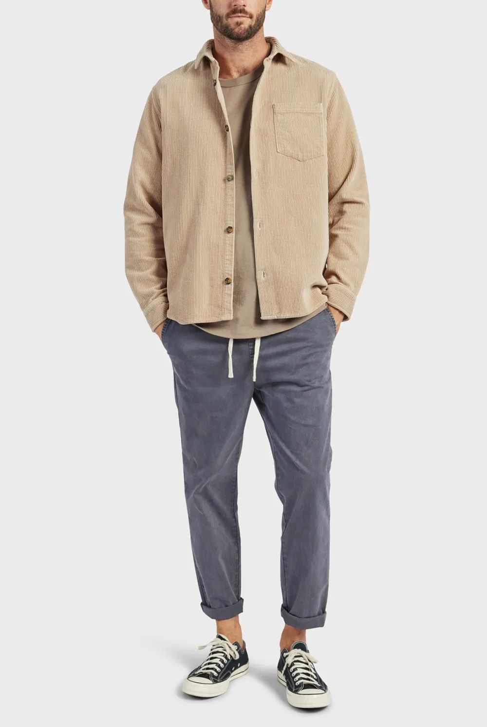 Lebowski Cord Overshirt-Navy
