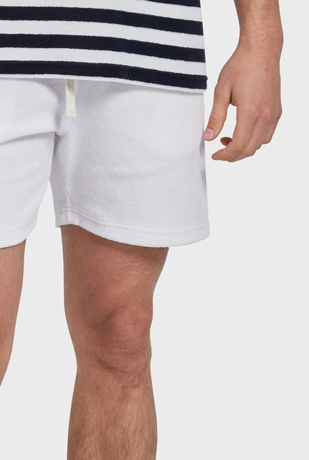 White Linen Blend Shorts