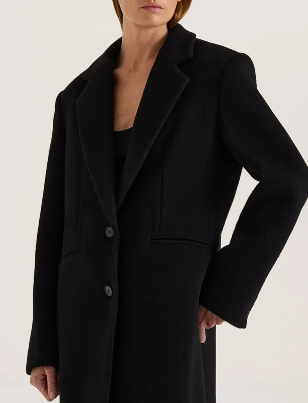 Black Wool Maxi Coat