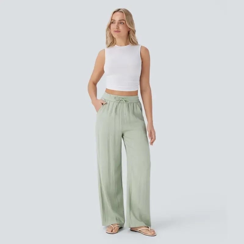 🔥Last Day: 14-Pack Only $35 🔥Women'S High-Waisted Linen Trousers