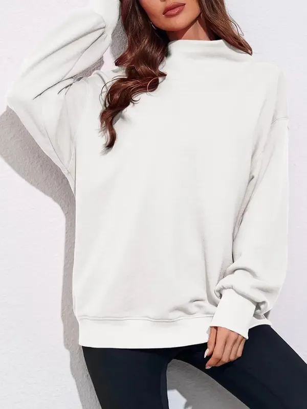 复制Women'S Oversized Turtleneck Sweatshirt Long Sleeve Pullover Casual Tops Womenswear Hoodie