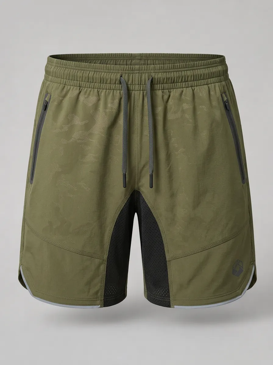 Men's Athletic Camo Breathable Mesh Printed Shorts