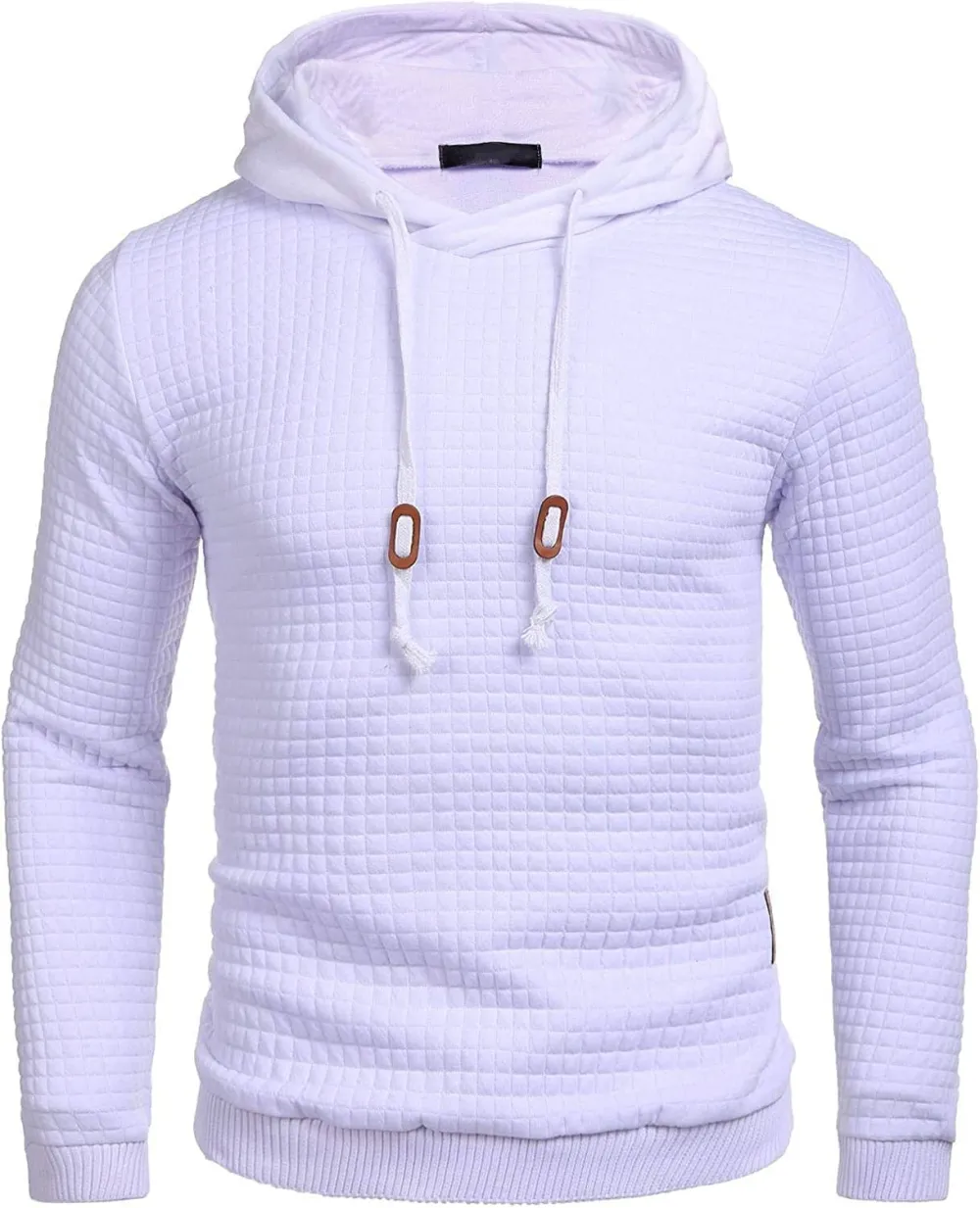 Gym Drawstring Plaid Jacquard Hoodie