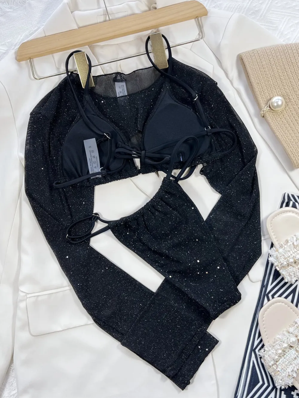 Comfort Fit Glitter Layered Swimsuit