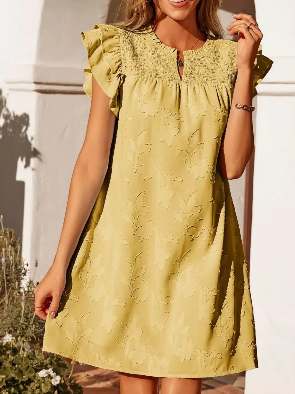 Floral Ruffle Mini Dress