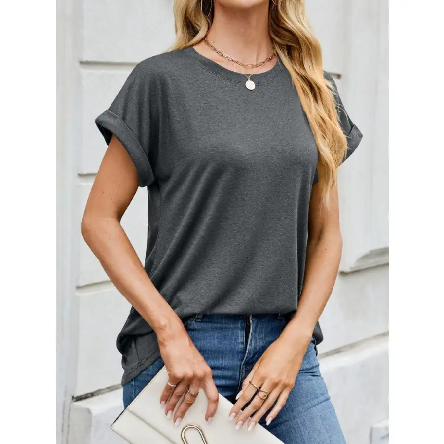 Polished Casual Rolled Sleeve T-shirt