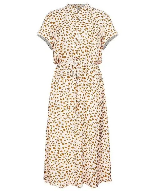 2025 Luludress Ladies Bohemian Leopard Print Shirt Dress