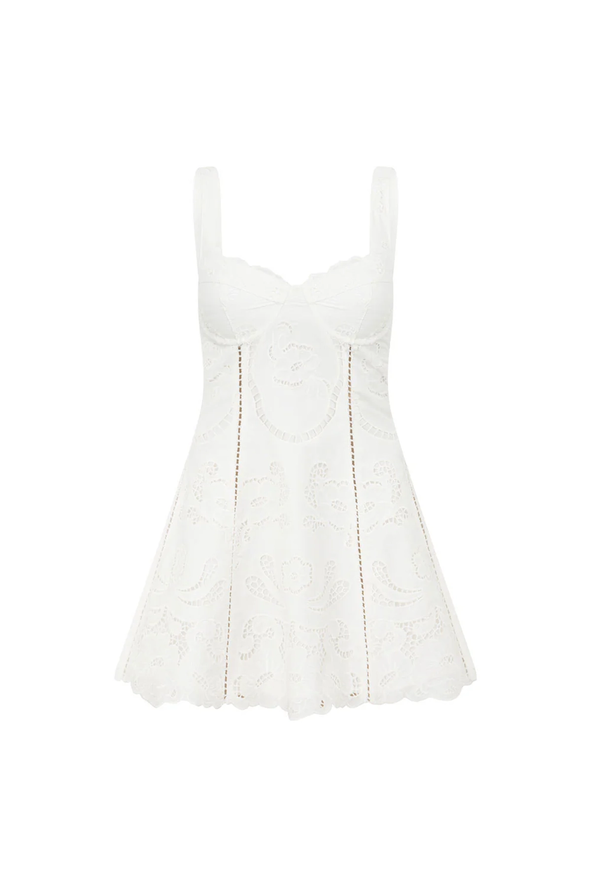 Sweetheart Neckline Embroidered Mini Dress