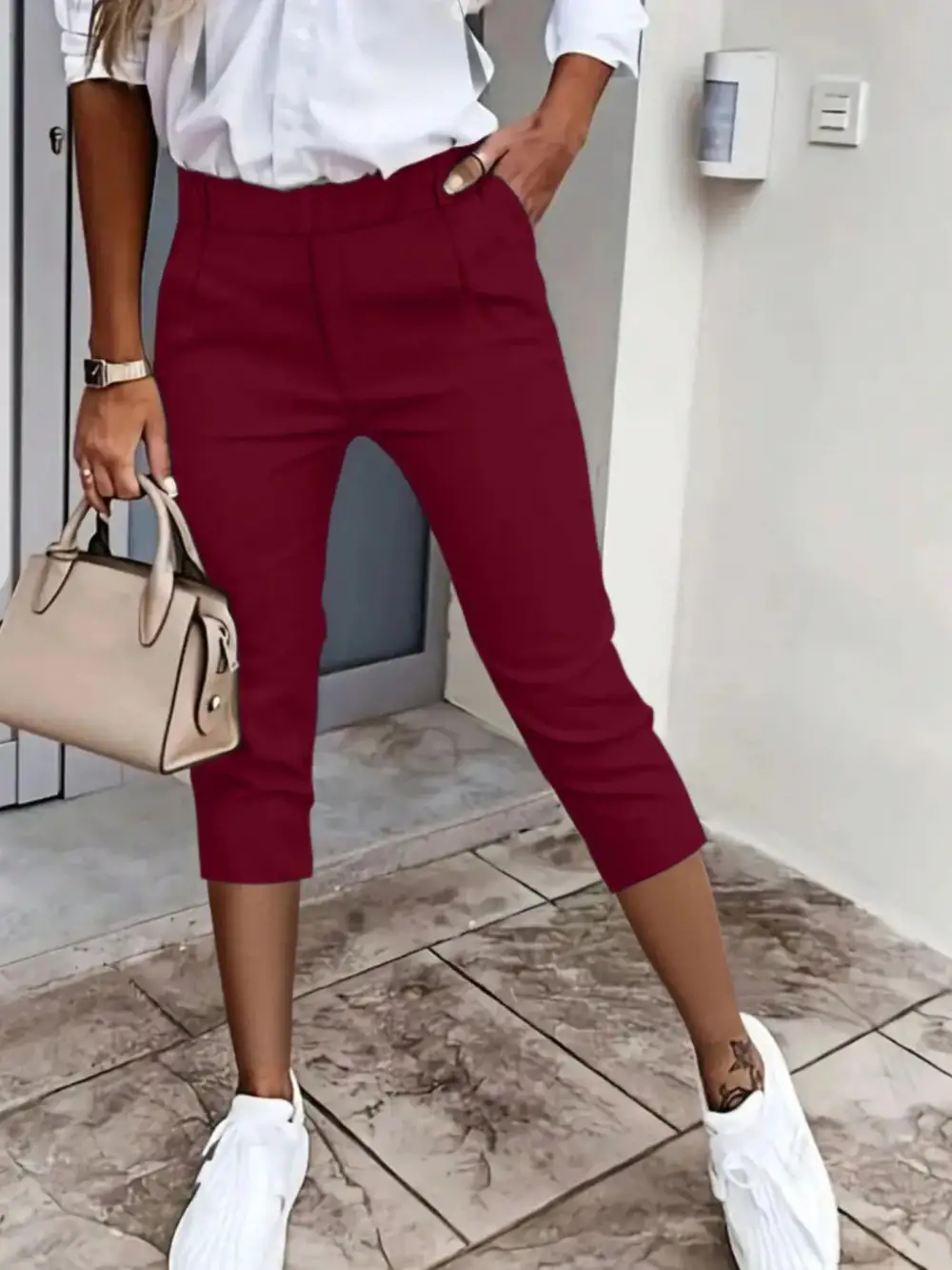 Pleated Detail Pocket Pants