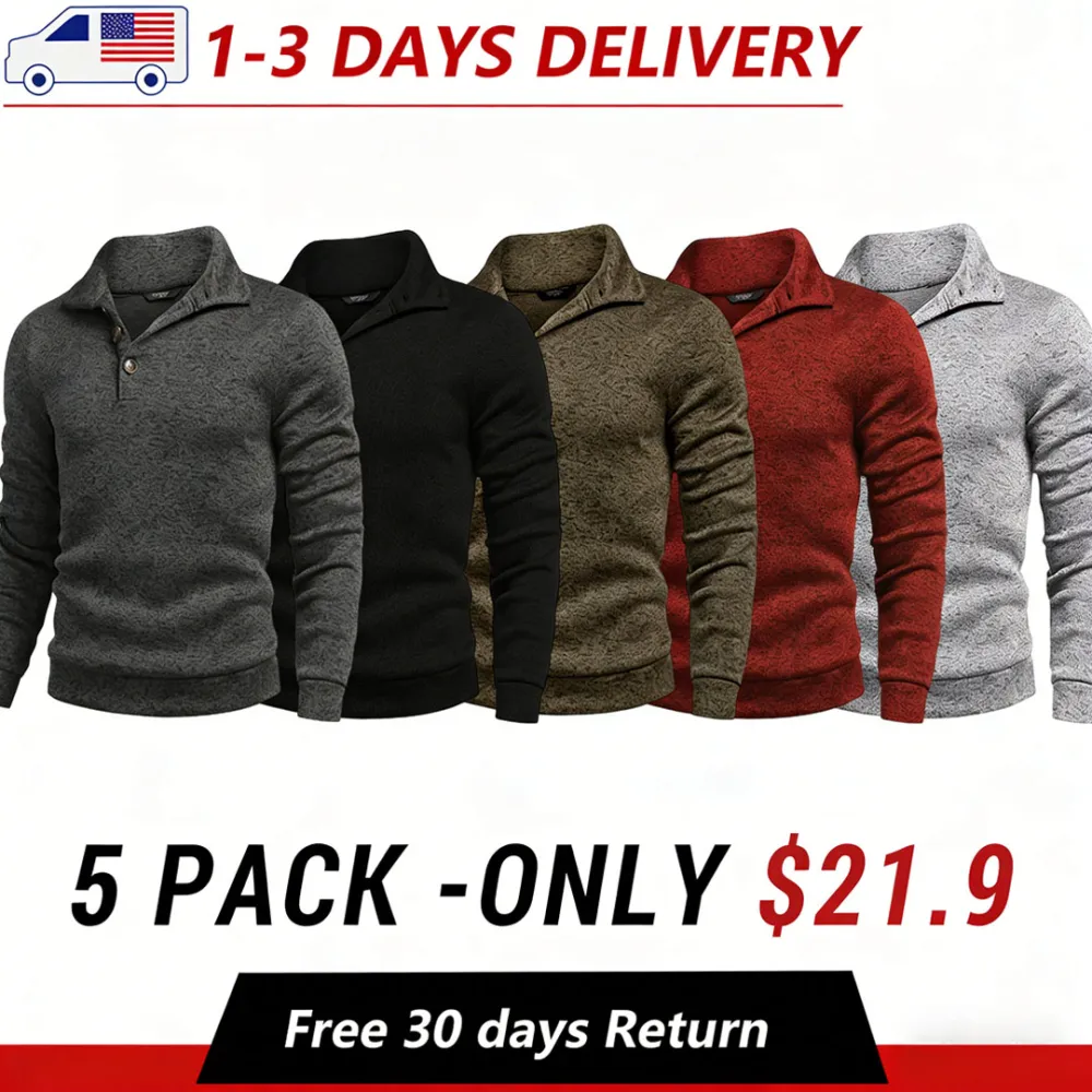 🧶 Men's Fitted Long Sleeve Pullover Sweater