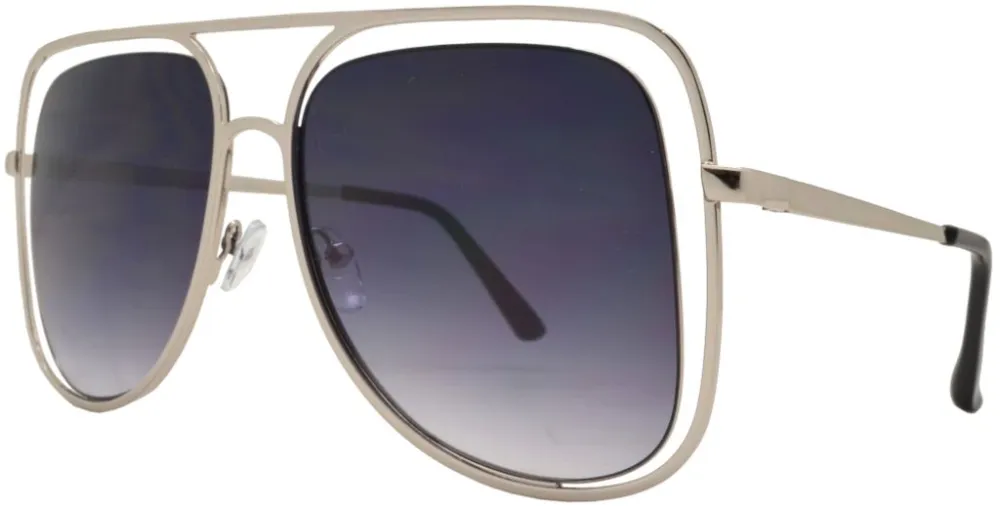 Metal Cut Out Oval Shaped Sunglasses