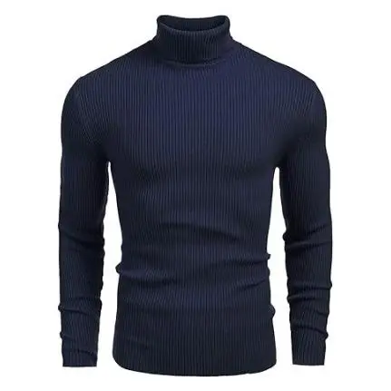 🔥 Limited-Time Sale – Men’s Knitted Ribbed Turtleneck Sweater | Warm. Stylish. Perfect for Fall & Winter.