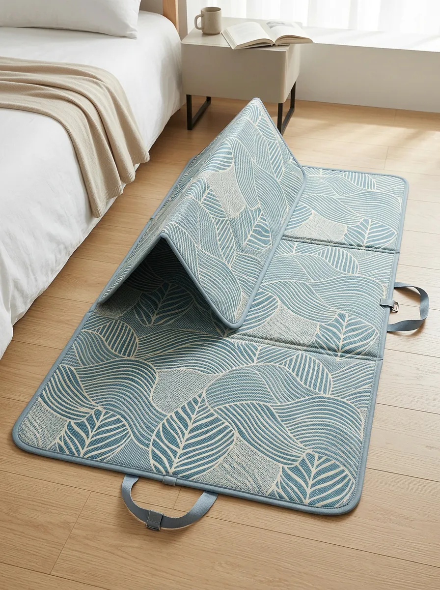 Summer Nature Lover Blue Leaf Pattern Cooling Mat