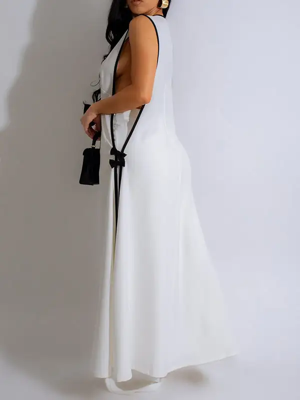 Sleeveless Panel Detail Top And Pants Set