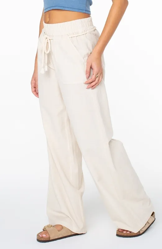 Relaxed Rib Waist Pull On Pants