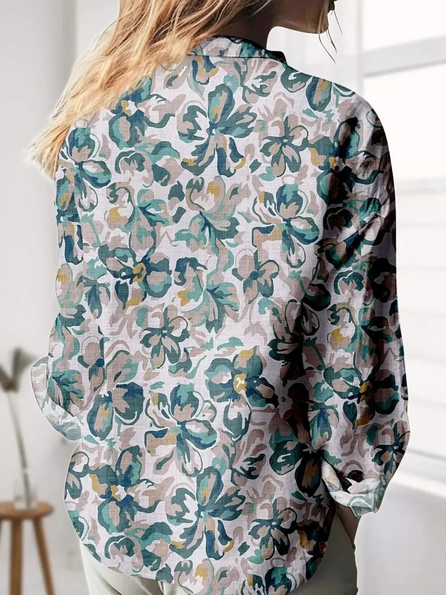 Watercolor Floral Print Shirt
