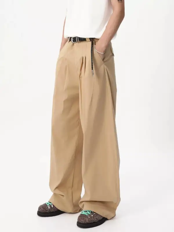 Classic Men's Wide Leg Pleated Pants