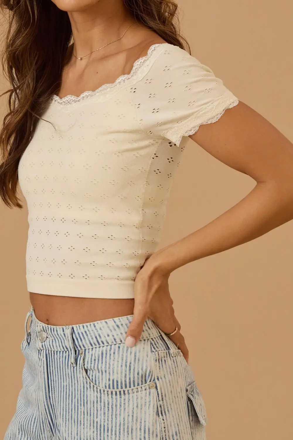 Seamless Eyelet Top