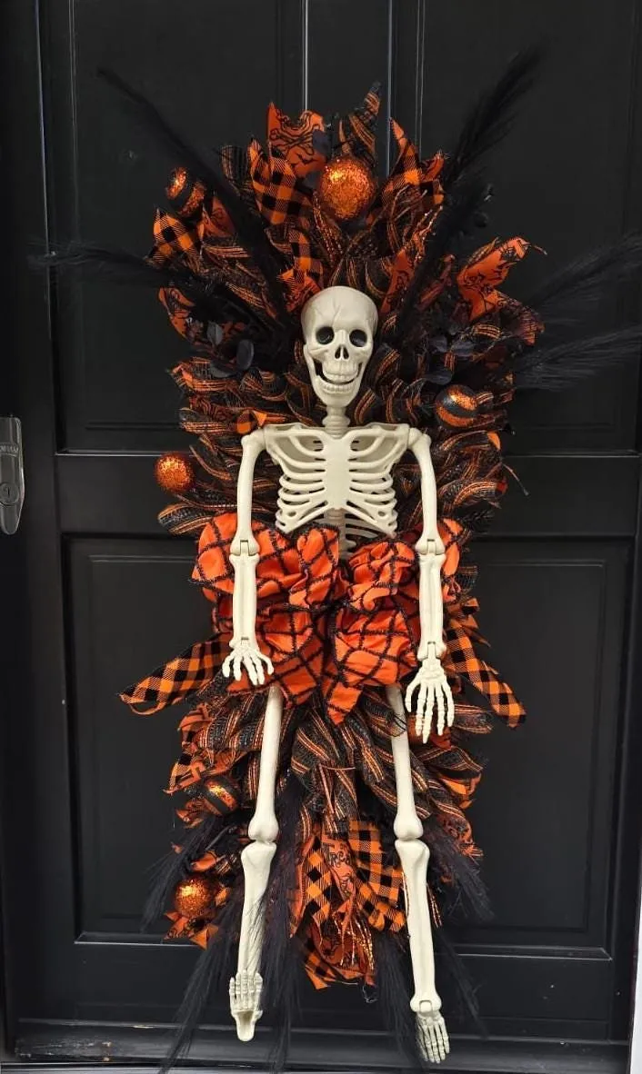 Full Skeleton Door Hanger Wreath