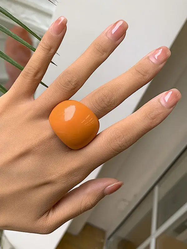 Geometric Resin Modern Statement Ring