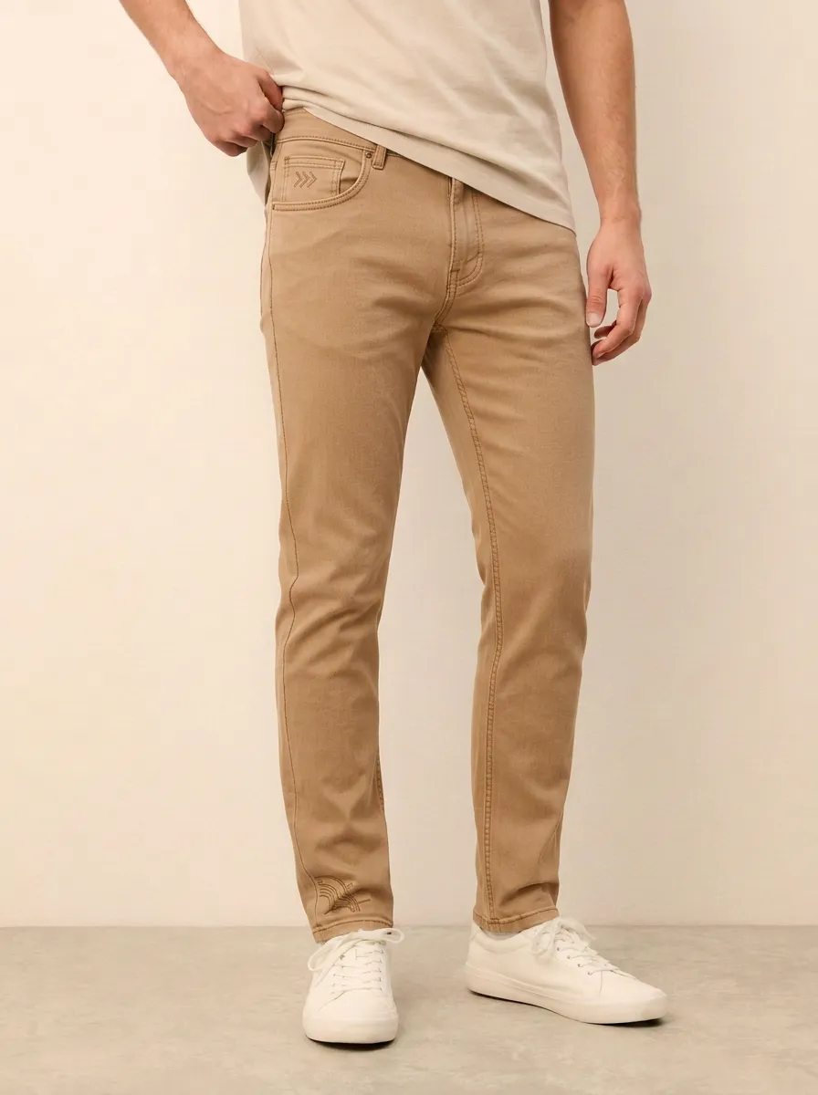 Men's Modern All Day Embroidered Detail Stretch Denim Jeans