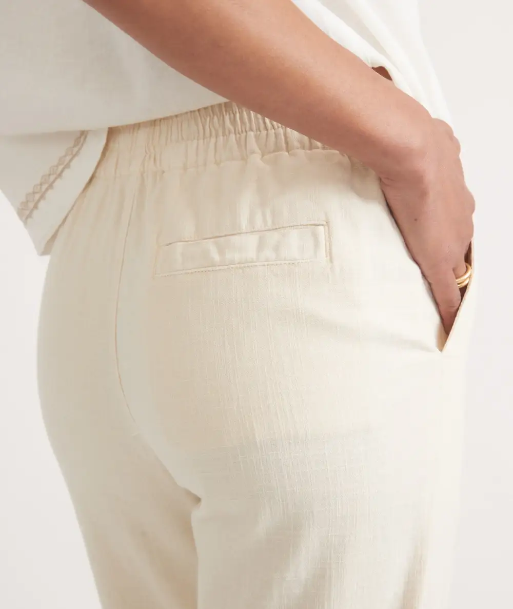 Crisp White Cropped Trousers