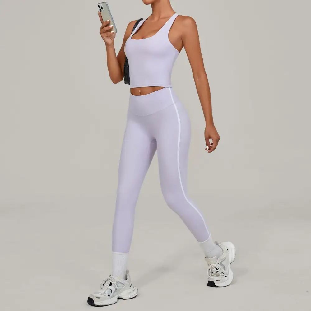 Quick-Dry Sleeveless Two-Piece Top Active Set