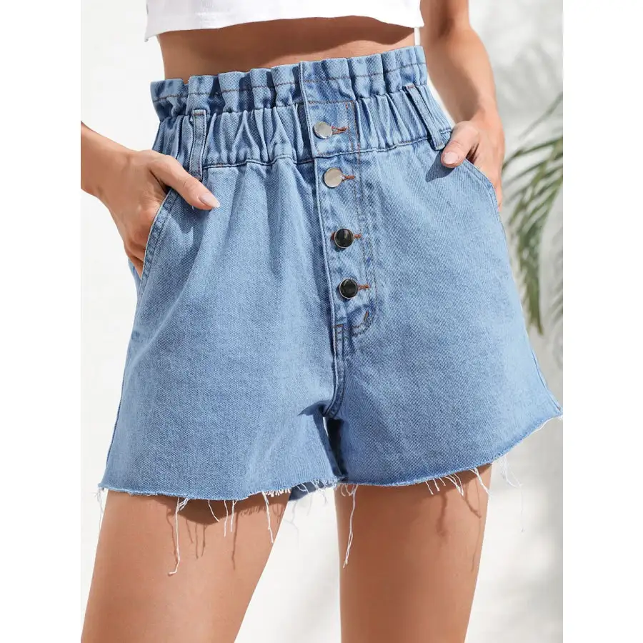 Refined Denim Shorts with Pockets