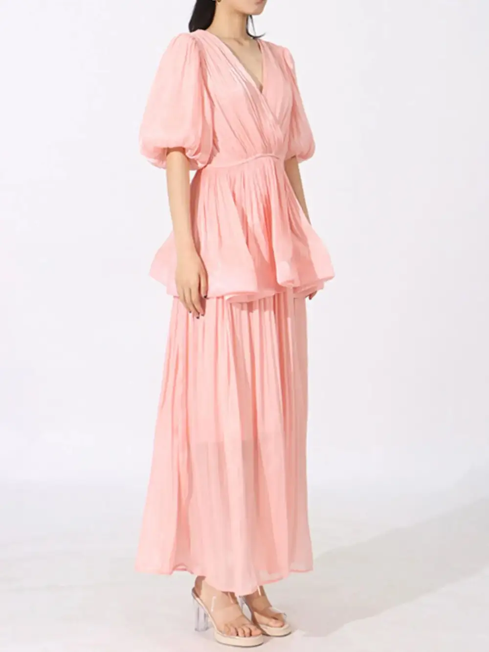 Puff Sleeve Maxi Dress