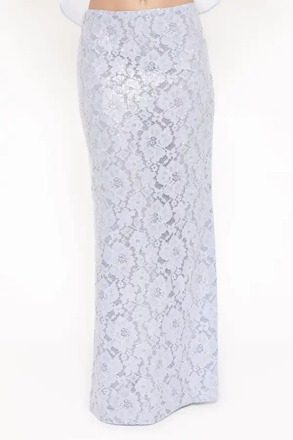 Lace Sequin Floral Skirt