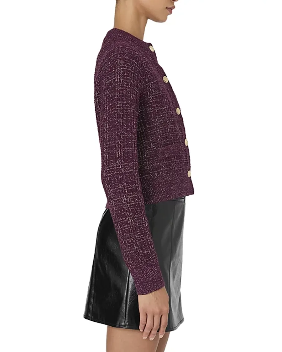 Cropped Silhouette Crewneck Cardigan