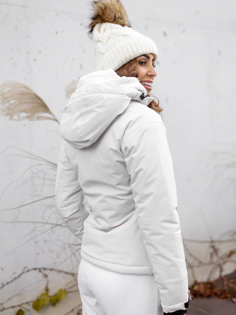 White women's winter ski jacket