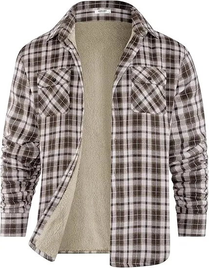 Men’s Sherpa Lined Flannel Shirt Jacket – Warm. Rugged. Ready for Anything.