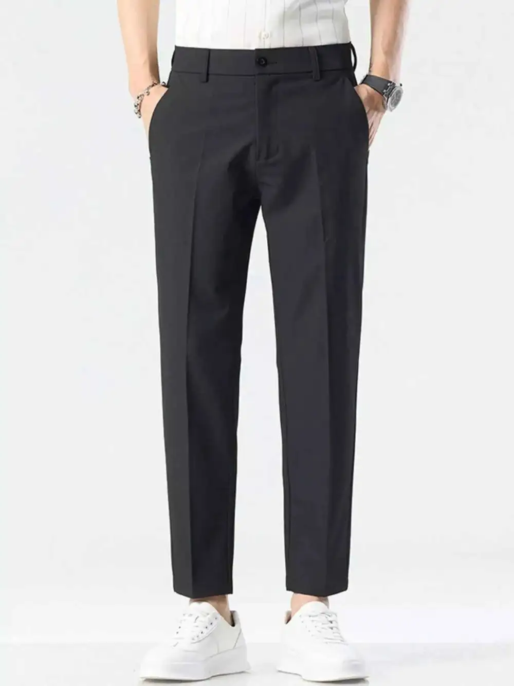 Straight-Leg Casual Pants