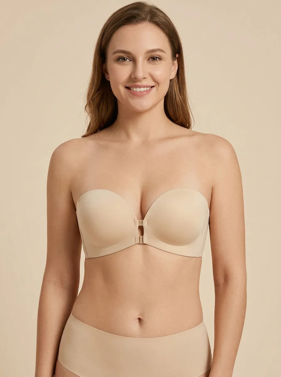 Women's Hardware-Detail Front-Closure Strapless Bra