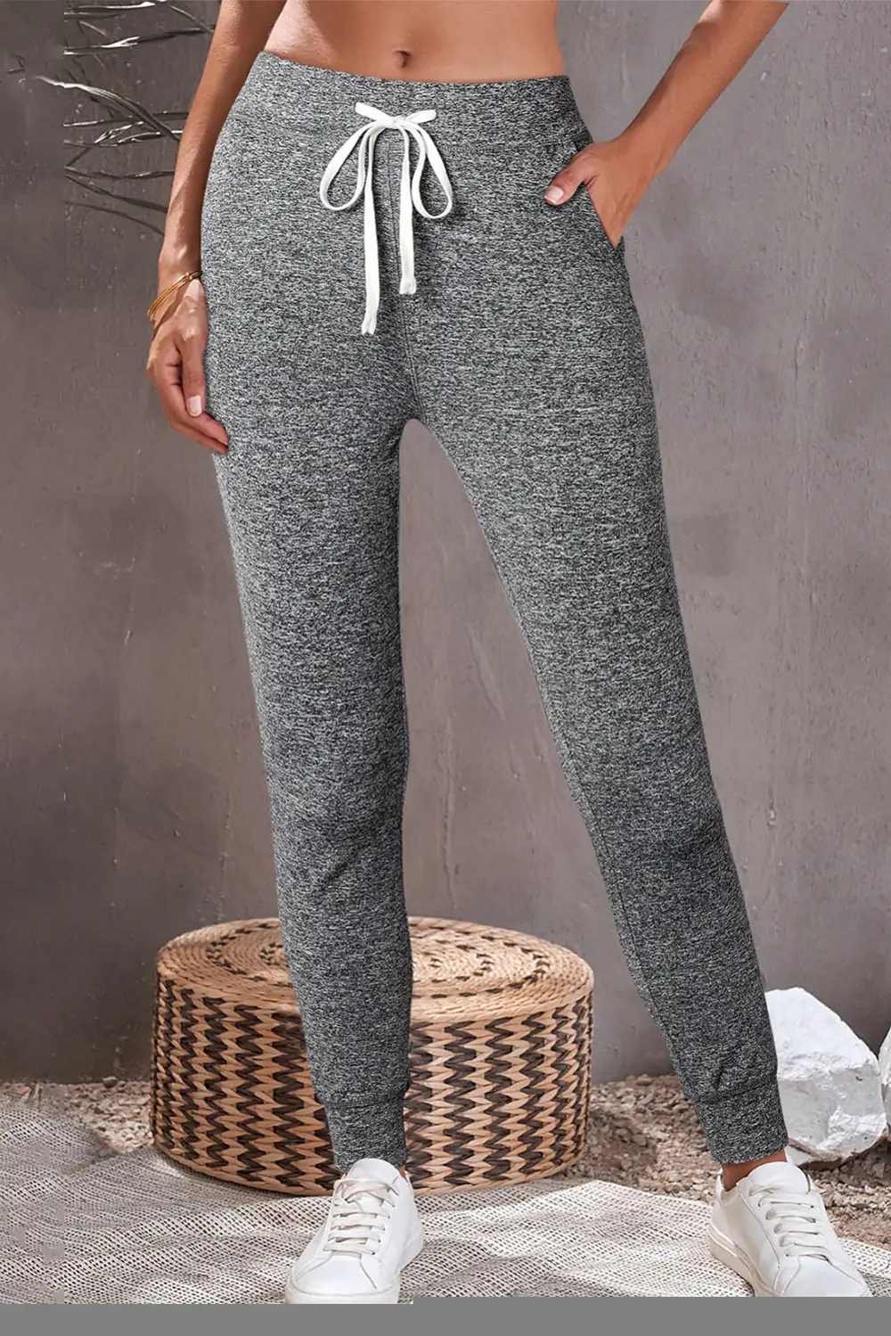 Slim-Fit Drawstring Elastic-Waist Pocketed Jogger Pants