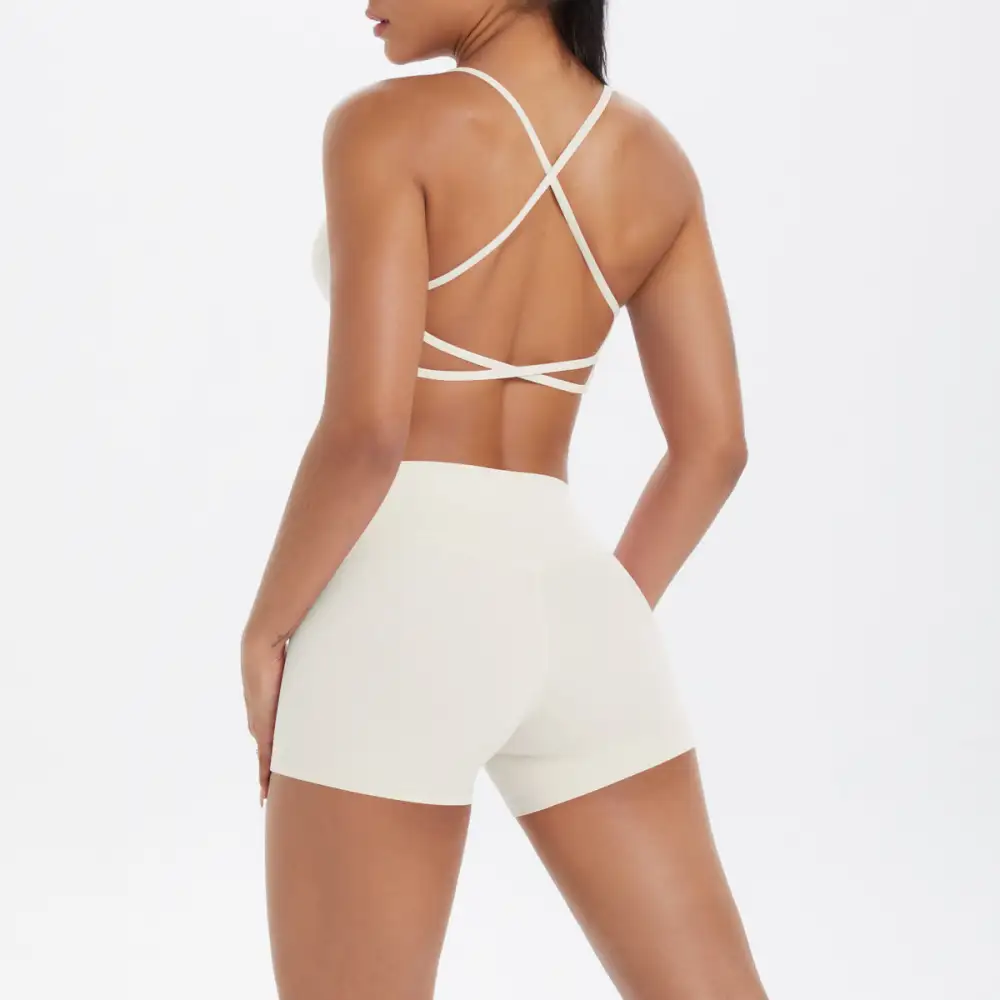 Backless Sleeveless Two-Piece Top and Shorts Active Set