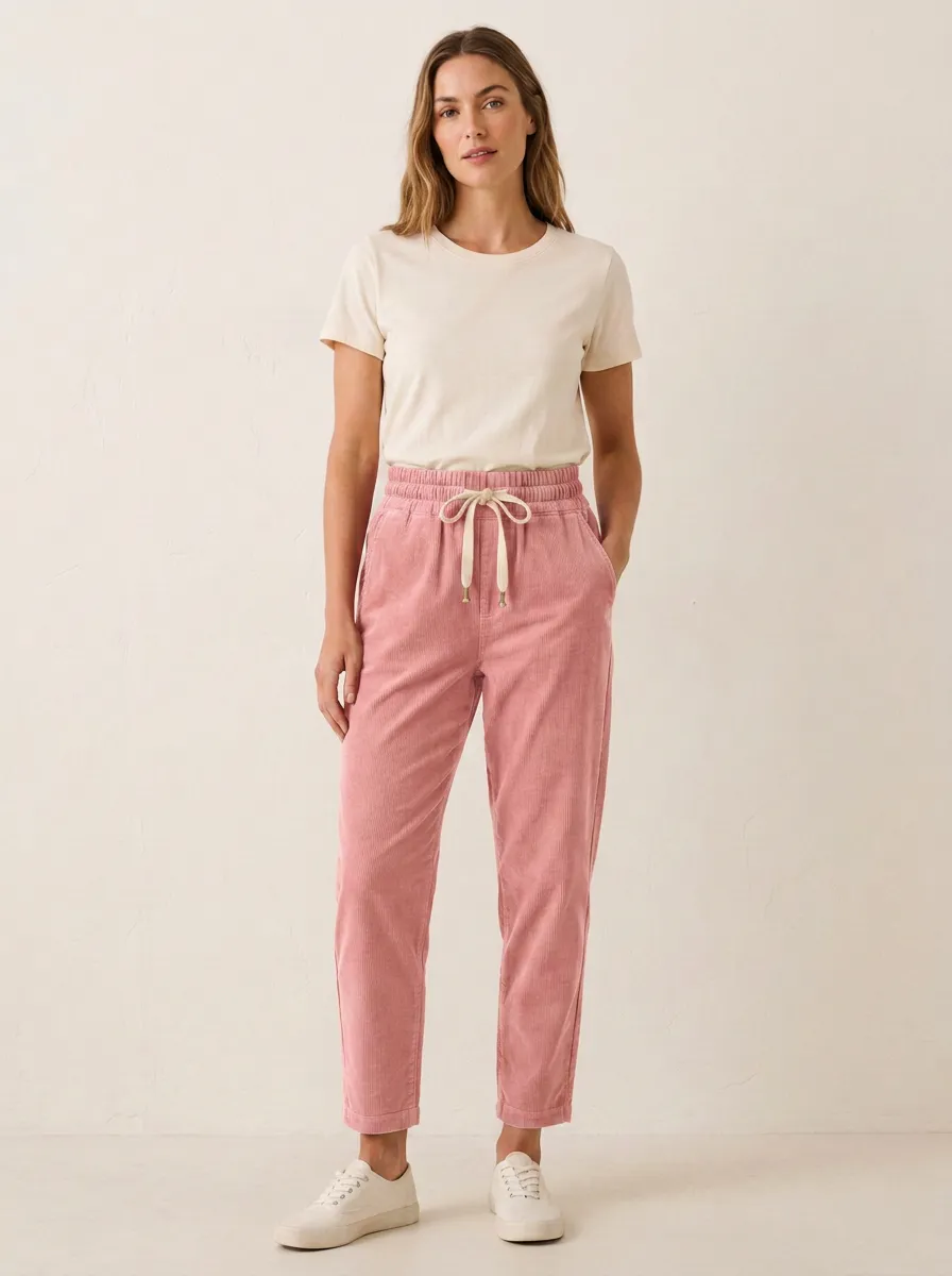 Women's Rugged Casual Adjustable Drawstring Waist Pants
