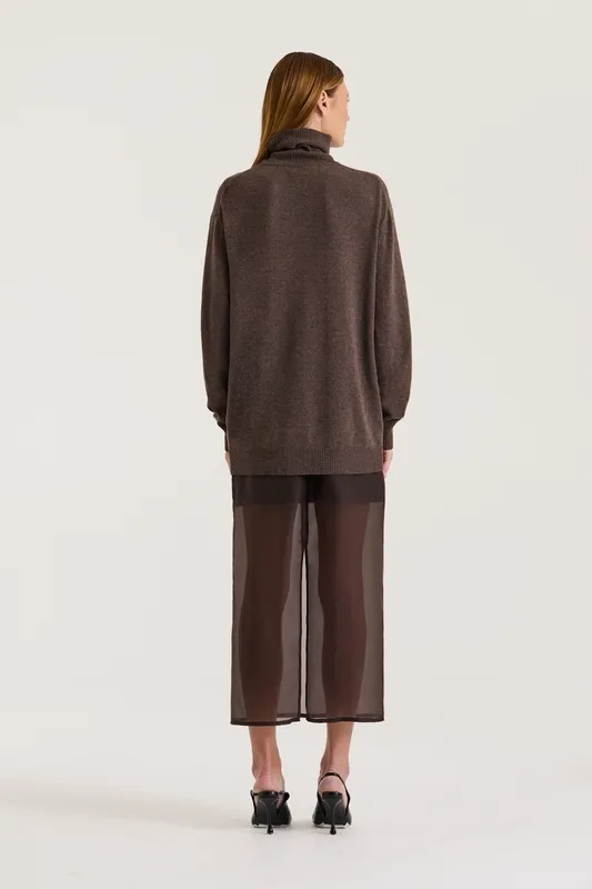 Truffle Oversized Merino Turtleneck Sweater