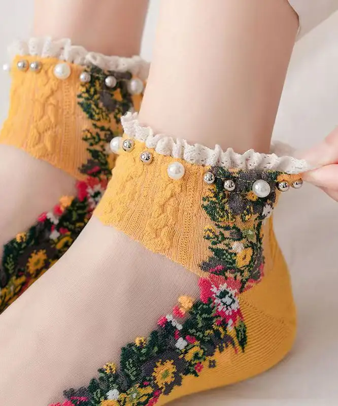 Japanese Korean Pearl boat socks