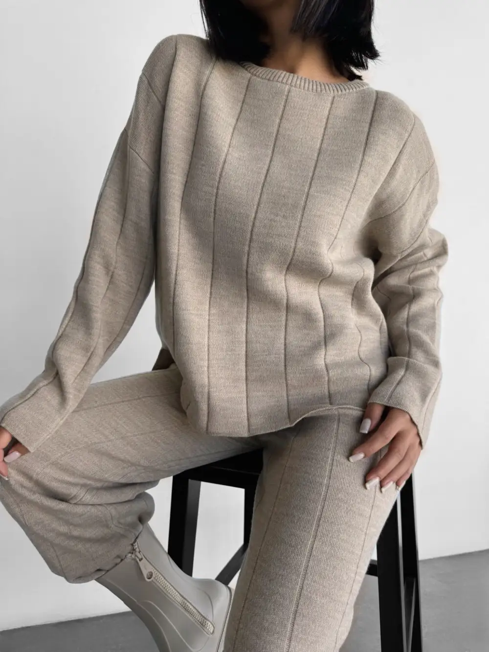 Modern Knit Textured Sweater